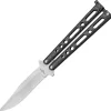 Benchmark Balisong 9" Black Silver Stainless Folding Knife 005