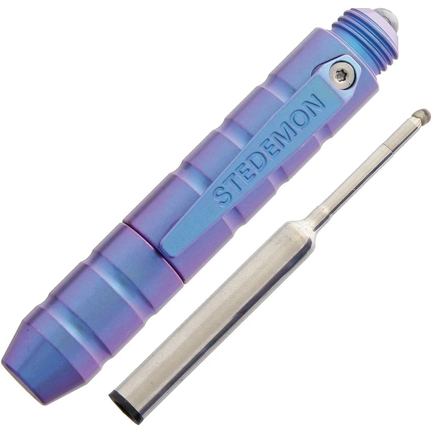 Stedemon EDC Tactical Glass Breaker Titanium Construction Blue Pen P01BLU - Image 2
