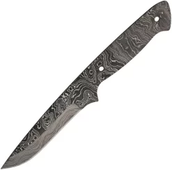 Alabama Damascus Steel Black Full Tang 9" Fixed Blade Knife Blank S053