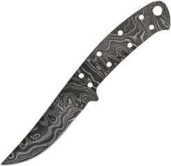 Alabama Damascus Steel Full Tang 6.25" Black Fixed Blade Knife Blank S076