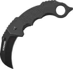 Schrade Black G10 Karambit EDC Linerlock Folding Pocket Knife With Finger Ring 110