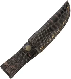 Other 5" Fixed Blade Belt Leather Knife Sheath Crocodile Pattern 1193