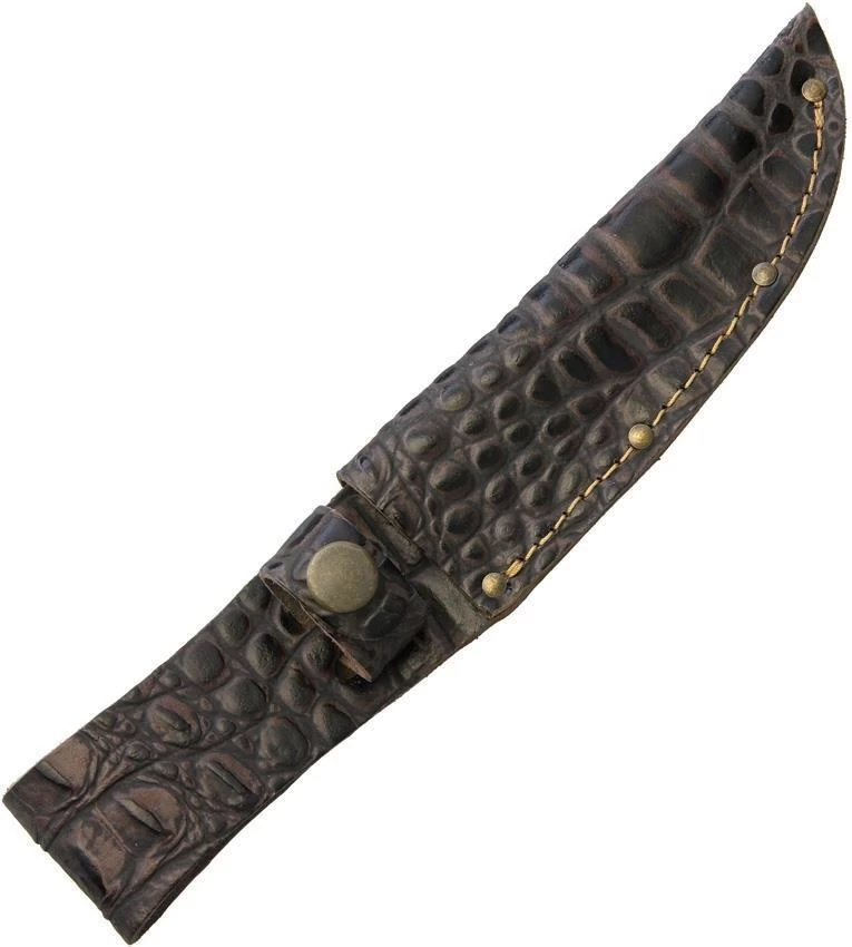 Other 5" Fixed Blade Belt Leather Knife Sheath Crocodile Pattern 1193