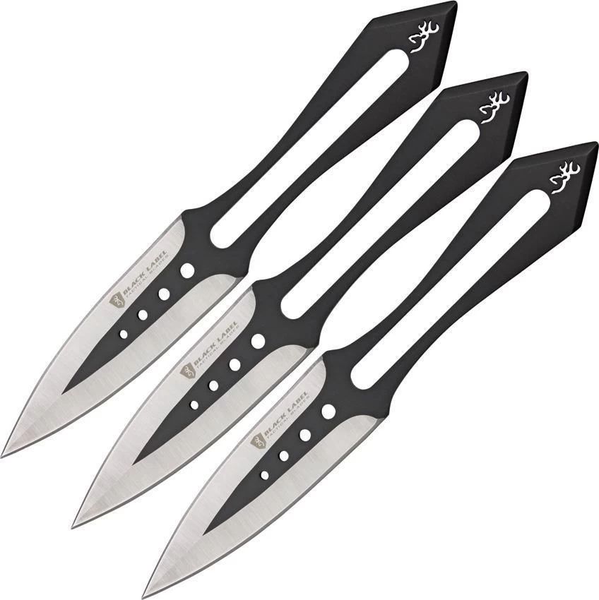 Browning 8" Black Label Stick-It Double Edge Blade 3 Thrower Knives Set 122BL