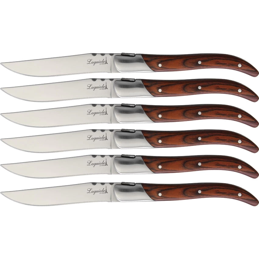 Laguiole LA TOUR 6pc Ultra Premium Kitchen Steak Knife Set W/ Case KUPWD - Image 2