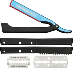 Dovo Shavette Straight Folding Razor W/ Extra Black Blade Inserts 2010140