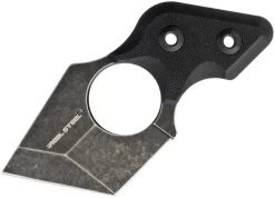 Real Steel Midnight Black Cat 4" G10 Fixed Blackwash Tanto Neck Knife 3121A