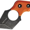 Real Steel Black Cat Orange G10 4" Fixed Tanto Blackwash Neck Knife 3123