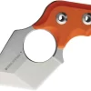 Real Steel Black Cat Orange G10 4" Fixed Tanto Stonewash Neck Knife 3129