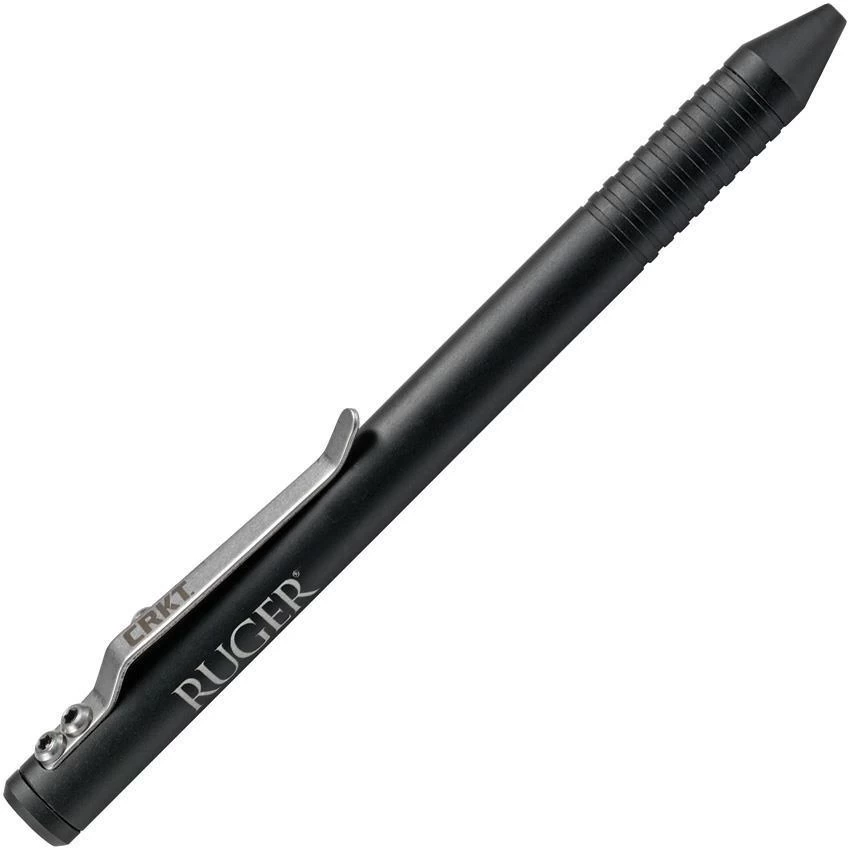CRKT Ruger 5.5" Black Bolt Action Fisher Space Anodized Aluminum Body Pen 3401K