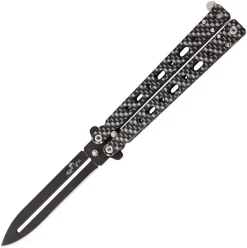 Bear & Son Bear Song IV Carbon Fiber Coated Aluminum Handles 1095 Carbon Steel Black Balisong CB500AICFB