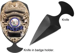 5.11 Tactical Shield Badge Holder One Piece Stainless Black Push Dagger Blade Knife 51077