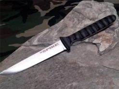 Cold Steel 8" Spike Black G10 Handle German Stainless Fixed Blade Neck Knife With Sheath 53NCC