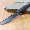 WE KNIFE 8" Fixed Black Carbon Fiber Hunting Knife Plain S35VN With Kydex Sheath - 607a