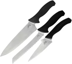 Kershaw Emerson 3pc Fixed Stainless Bread Chefs Knife Kitchen Cook Set 6100