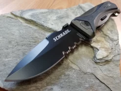 Schrade M.A.G.I.C. A/O Bronze Rescue Serrated Folding Drop Point Knife - AUS-8 - A6lbrs