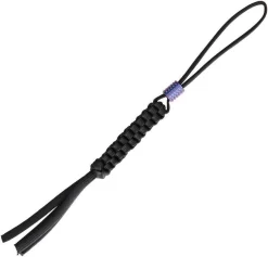 WE KNIFE Co Black Paracord Knife Lanyard W/ Purple Anodized Titanium Bead A01B