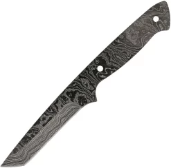 Alabama Damascus Steel Full Tang Black 6.88" Fixed Blade Knife Blank S087