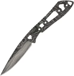 Alabama Damascus Steel Heart Cutout Full Tang Fixed Blade Knife Blank S094