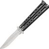 Bear & Son 9" Black And Silver Handle Butterfly Folding Knife - Flipping - 117s