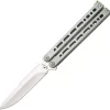 Bear Ops Bear Song VIII Balisong Gray Stainless S35VN Spear Pt Butterfly Knife ANNB820