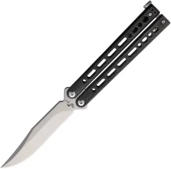Bear Ops Bear Song VIII Balisong Black Galaxy Stainless Clip Pt Butterfly Knife B800GXS