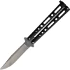 Benchmark 9" Butterfly Black Stonewash Knife (Butterfly) 017