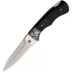 Cobratec Knives Black Bone Folding 440C Stainless Push Dagger Knife W/ Sheath TFBPD