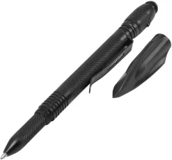 Camillus Thrust Black Aluminum Tactical Ball Point Pen W/ Flashlight 19275