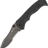 CRKT My Tighe A/O Black EDP Part Serrated Stainless Blade GRN Handle Knife 1091K