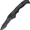 CRKT Mini My Tighe A/O Black TiNi Coated Veff Serrated Folding Blade Knife 1093K
