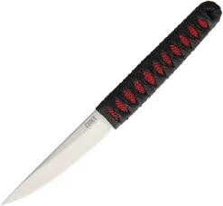 CRKT Obake Black Red Rayskin Wrapped Satin Fixed Blade Neck Knife 2367rs