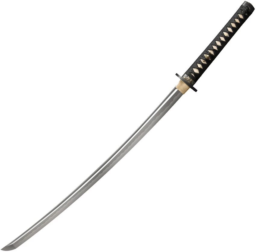 Cold Steel Gold Lion Katana Black Wrapped Damascus Sword W/ Scabbard 88ABK