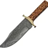 Other Damascus Steel Fixed Blade Bowie Knife W/ Wood Handle 1209