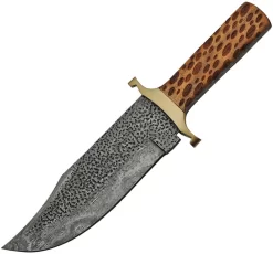Other Damascus Steel Fixed Blade Bowie Knife W/ Wood Handle 1209