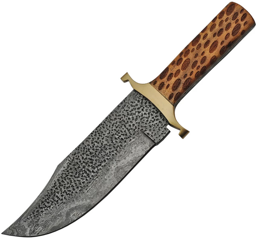 Other Damascus Steel Fixed Blade Bowie Knife W/ Wood Handle 1209