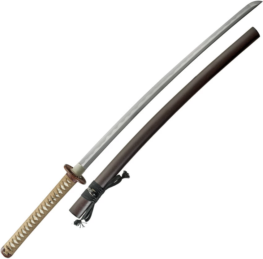 Dragon King Fletching Katana Gold Cord Wrapped Steel Sword W/ Scabbard 35320