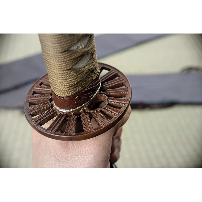 Dragon King Fletching Katana Gold Cord Wrapped Steel Sword W/ Scabbard 35320 - Image 4