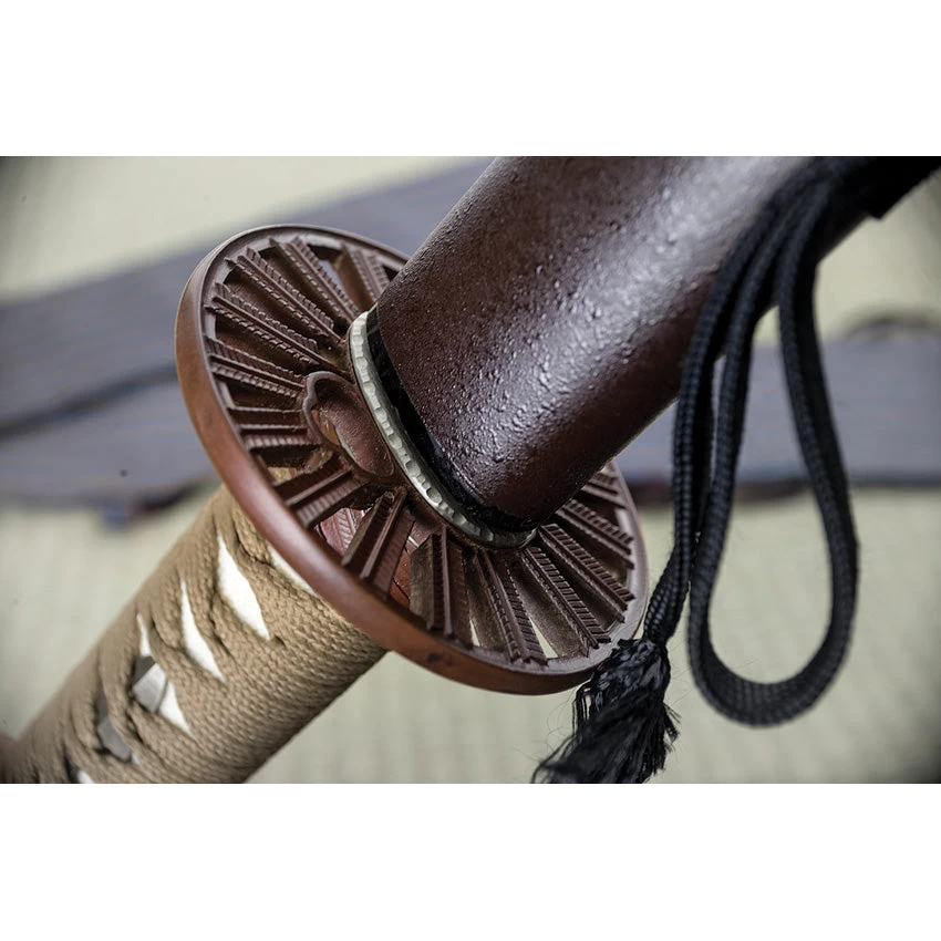 Dragon King Fletching Katana Gold Cord Wrapped Steel Sword W/ Scabbard 35320 - Image 5