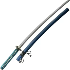 Dragon King War Horse Katana Blue Cord Wrapped Steel Sword W/ Scabbard 35350