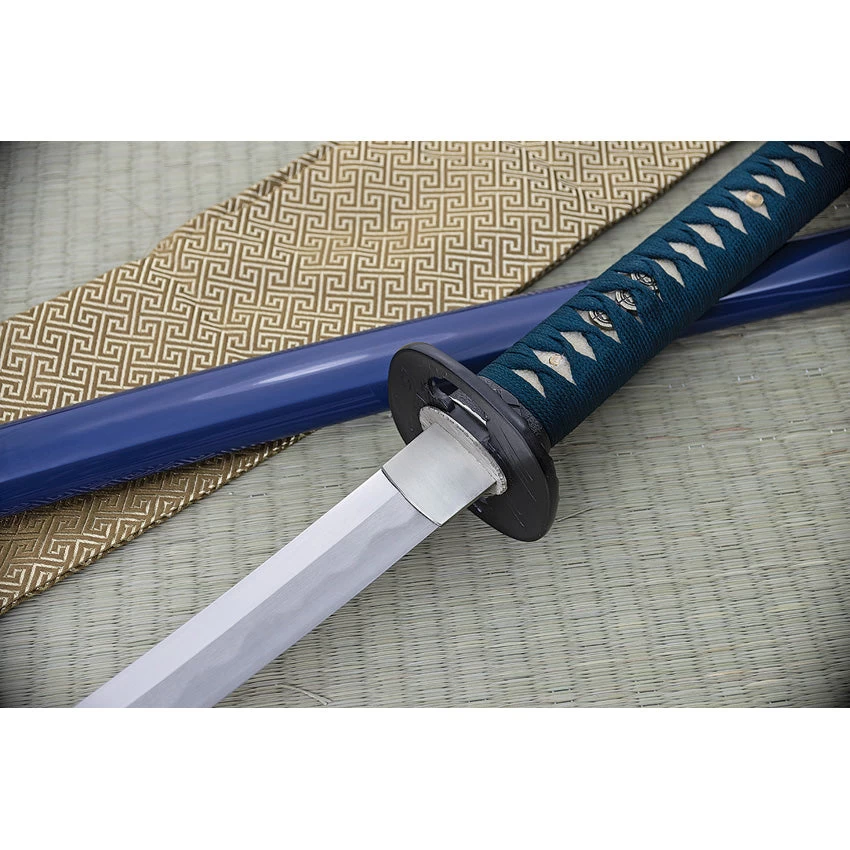 Dragon King War Horse Katana Blue Cord Wrapped Steel Sword W/ Scabbard 35350 - Image 2