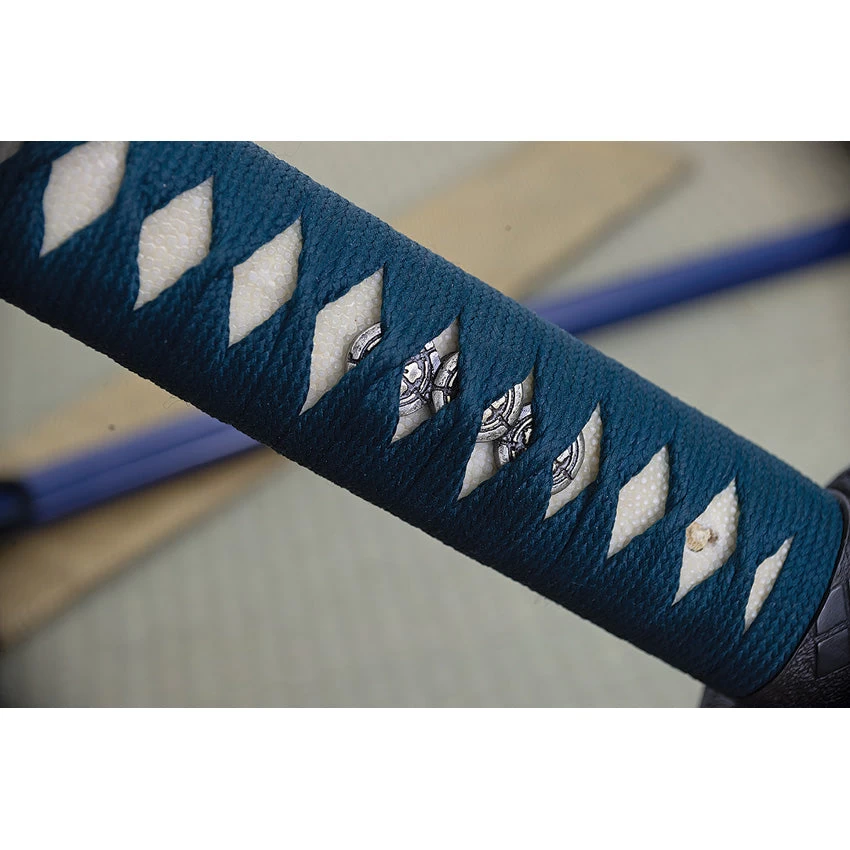 Dragon King War Horse Katana Blue Cord Wrapped Steel Sword W/ Scabbard 35350 - Image 4