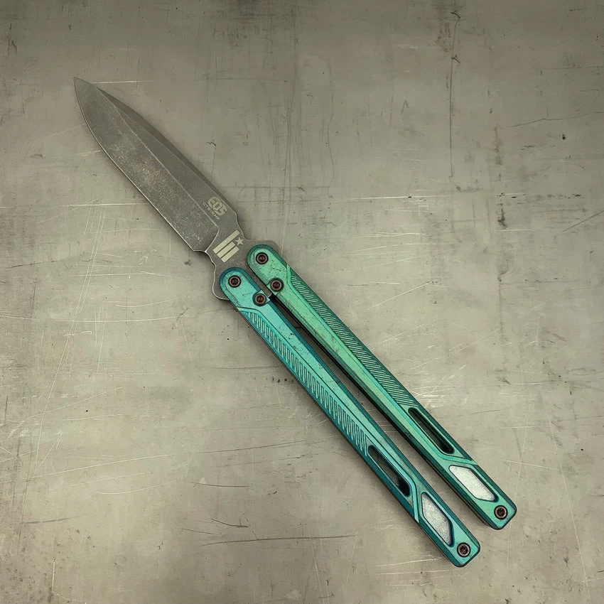 EOS Serpent Green Titanium Balisong Butterfly Knife 073 - Image 2