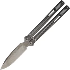 EOS Serpent Gray Titanium Balsiong Butterfly Knife 074