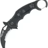 Fox Rescue Pocket Knife Black G10 Linerlock Folding N690 Karambit 599RS