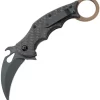 Fox Karambit Framelock Black & Tan G10 Folding Stainless Pocket Knife 599TIC