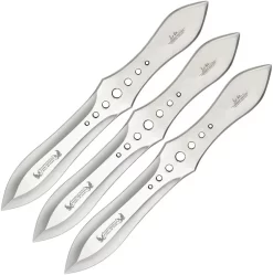 Hibben 3pc Fixed Blade Stainless One Piece Knife Competition Thrower Set 2033