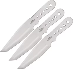 GIL HIBBEN Large Triple Thrower 3pc Set Fixed Blade Throwing Knives With Leather Sheath 5003