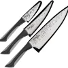 Kai USA Luna Three Piece Kitchen Gray Stainless Fixed Blade Knife Set 0370