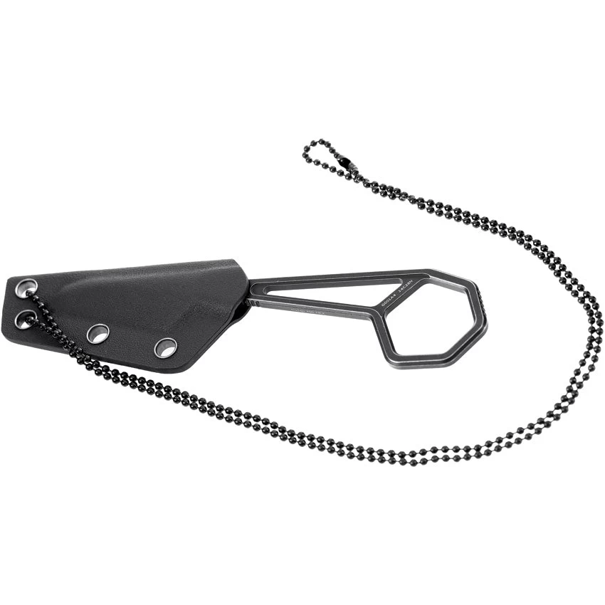 Kansept Knives Hex Black Sandvik 14C28N Fixed Blade Neck Knife W/ Kydex Sheath 0001A4 - Image 3